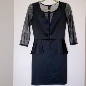 Mesh Sleeve & Back, Black Dress